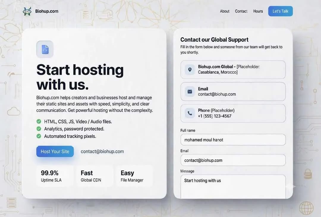 Screenshot of the app static sites hosting system